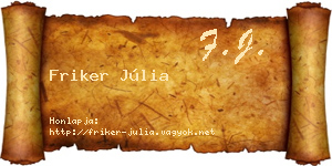 Friker Júlia névjegykártya