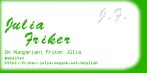 julia friker business card